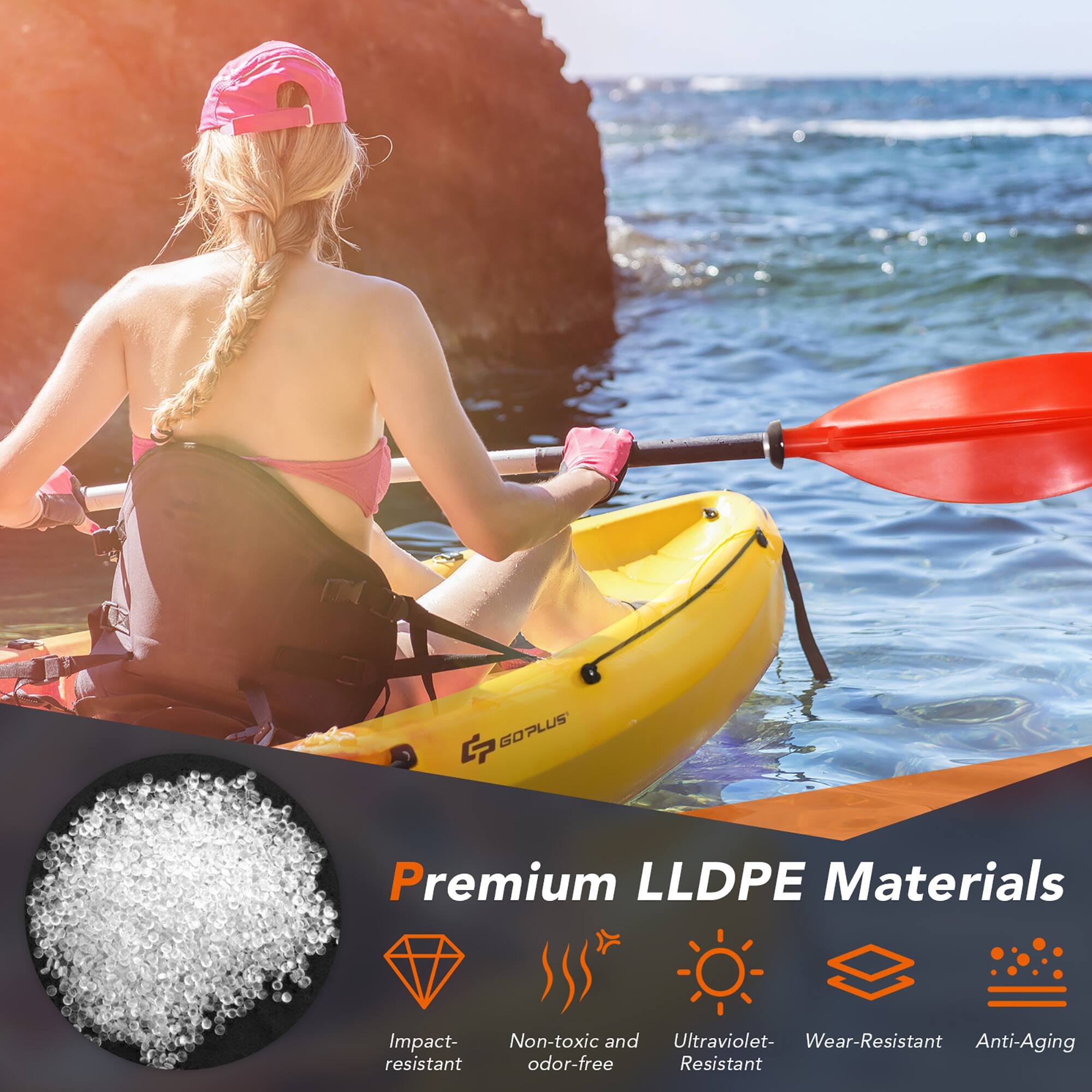 GOPLUS Premium LLDPE Materials are impact-resistant, non-toxic, and ultraviolet-resistant, providing anti-aging, wear-resistant, and odor-free properties. These materials are designed to resist aging and maintain their durability over time.