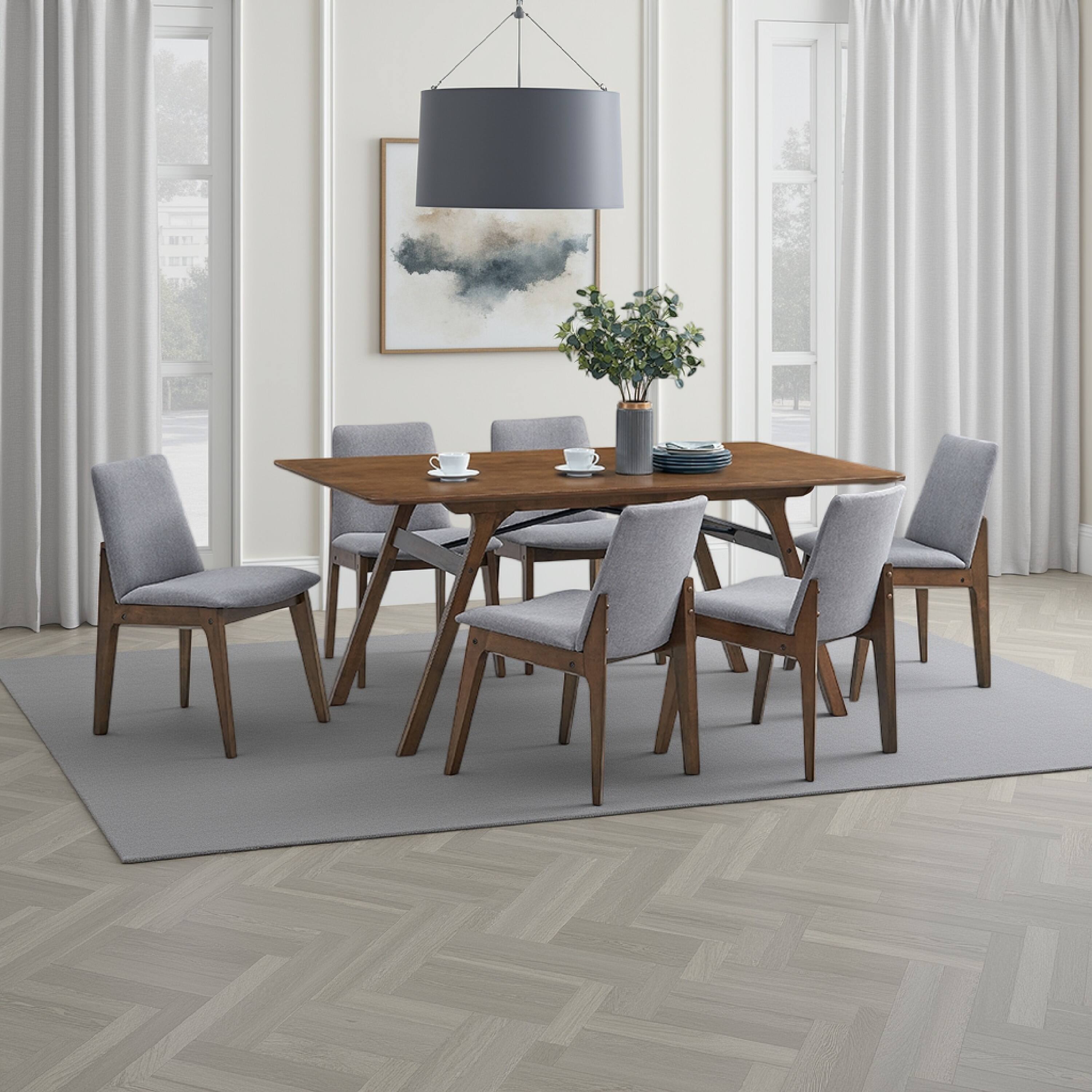 Alt View 5. Manhattan Lane - Lumy Dining Table, 59 Inch, Rectangular Top, Walnut Brown Rubberwood - Walnut Brown, Black.
