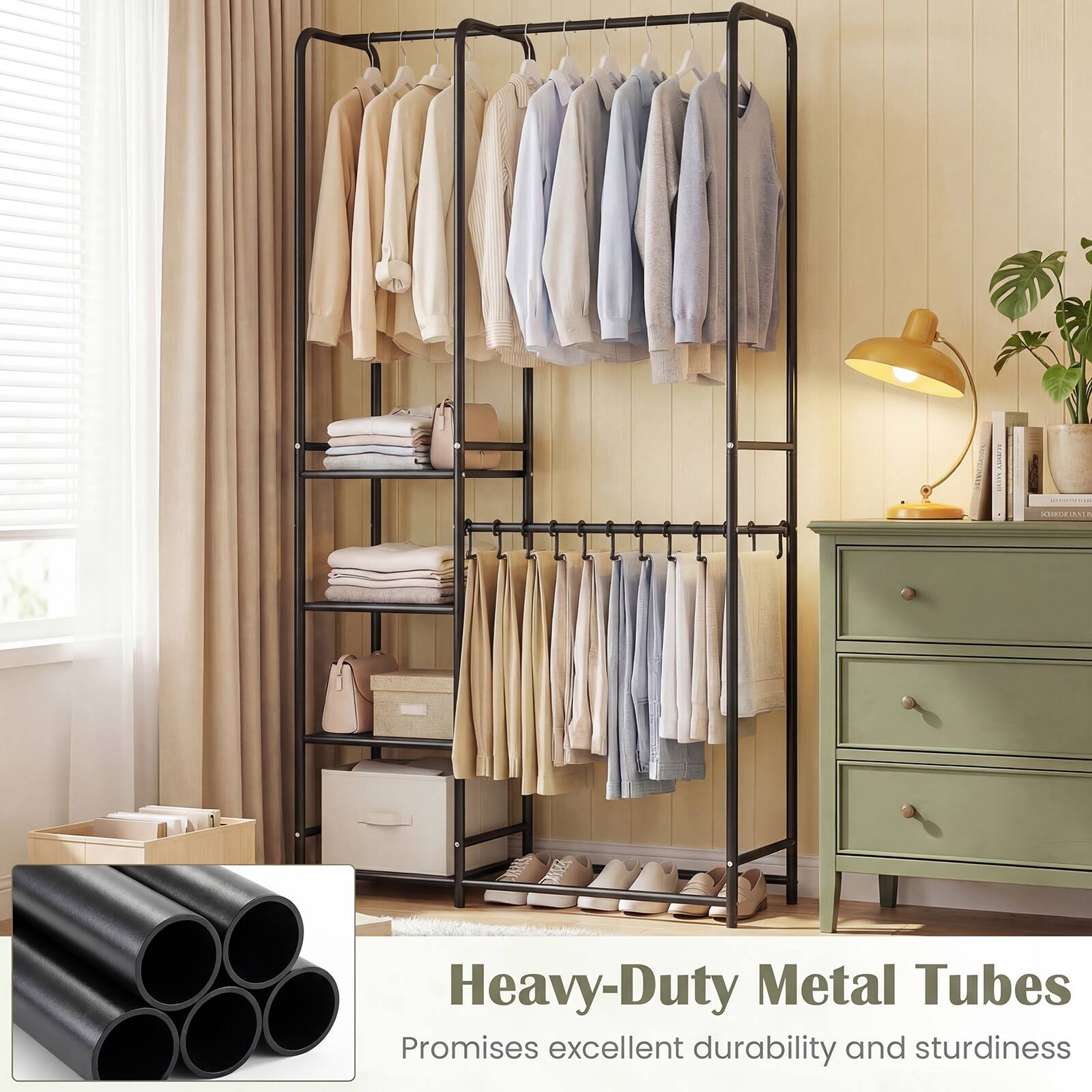 Heavy-Duty Metal Tubes  
Promises excellent durability and sturdiness