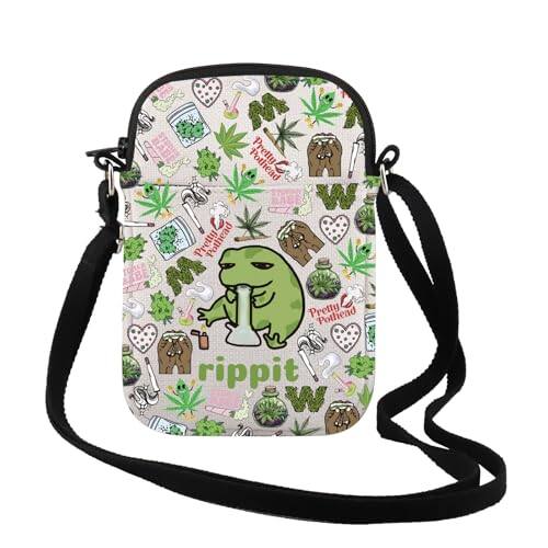 DORLUKFU - Frog Cannabis 420Gift Marijuana Smoker Shoulder Bag Weed Lover Gift Stoner Frog Crossbody Bag for Women - Rippit Cr price history on PriceWatchPro