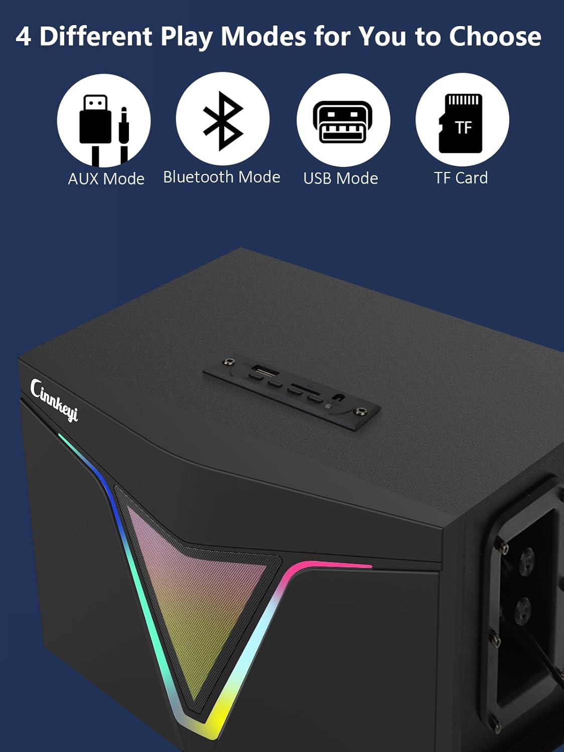 4 Different Play Modes for You to Choose

- AUX Mode
- Bluetooth Mode
- USB Mode
- TF Card