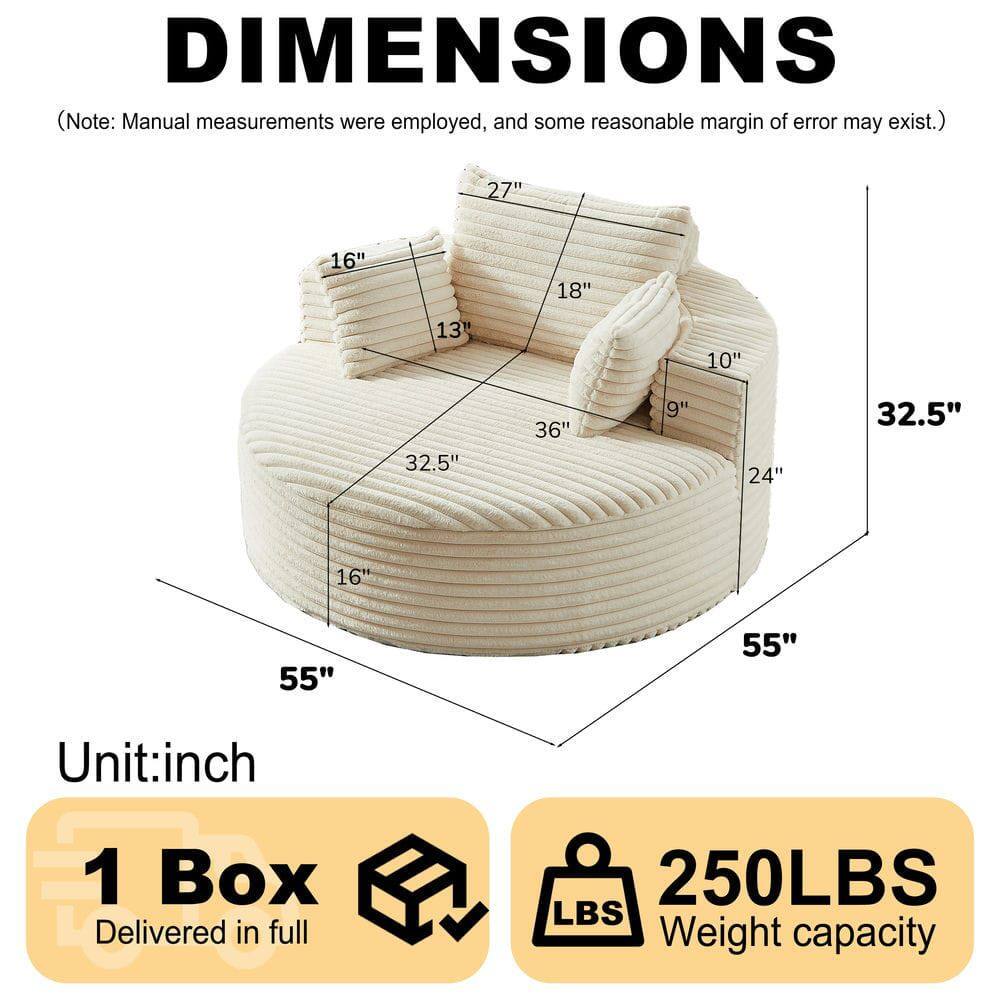 DIMENSIONS  
(Note: Manual measurements were employed, and some reasonable margin of error may exist.)  

27" 16" 18" 13" 10" 32.5" 36" 9" 24" 32.5" 16" 55" 55"  

Unit: inch  

1 Box Delivered in full  

250LBS  
LBS  
Weight capacity