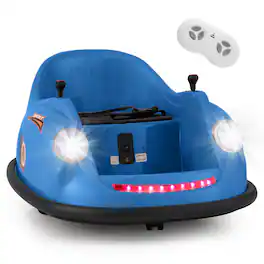 Gymax - 12V Electric Kids Ride on Bumper Car Battery Powered Bumping Car w/ Remote Control - Navy