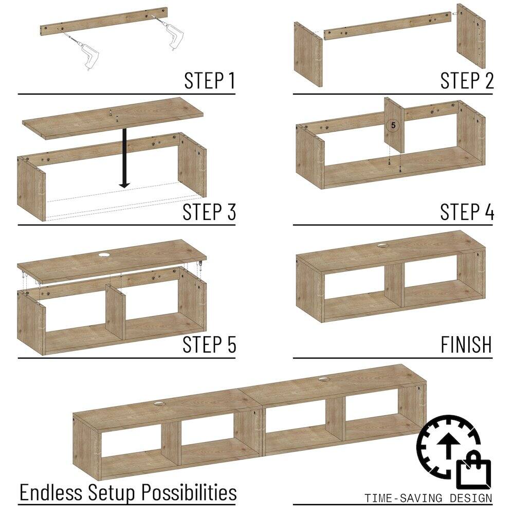 STEP 1  
STEP 2  
STEP 3  
STEP 4  
STEP 5  
FINISH  

Endless Setup Possibilities  

TIME-SAVING DESIGN
