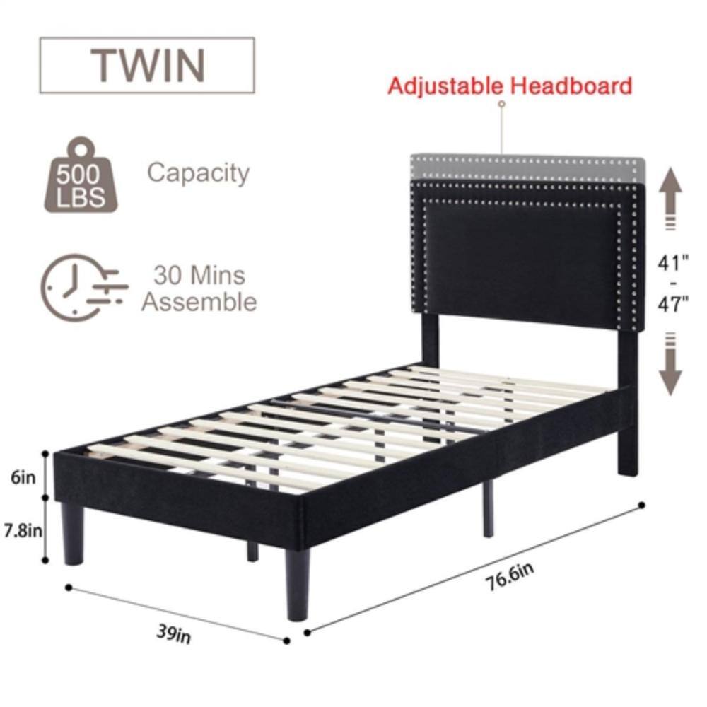TWIN Adjustable Headboard

500 LBS Capacity

30 Mins Assemble

41" - 47"

6in

7.8in

39in

76.6in