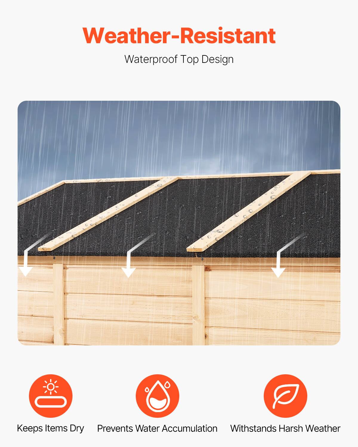 Weather-Resistant  
Waterproof Top Design  

- Keeps Items Dry  
- Prevents Water Accumulation  
- Withstands Harsh Weather