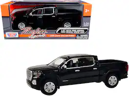 2019 GMC Sierra 1500 Denali Crew Cab Pickup Truck Black 1/24-1/27 Diecast Model Car by Motormax