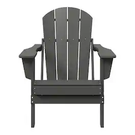WestinTrends - Malibu HDPE Outdoor Patio Folding Poly Adirondack Chair - Gray