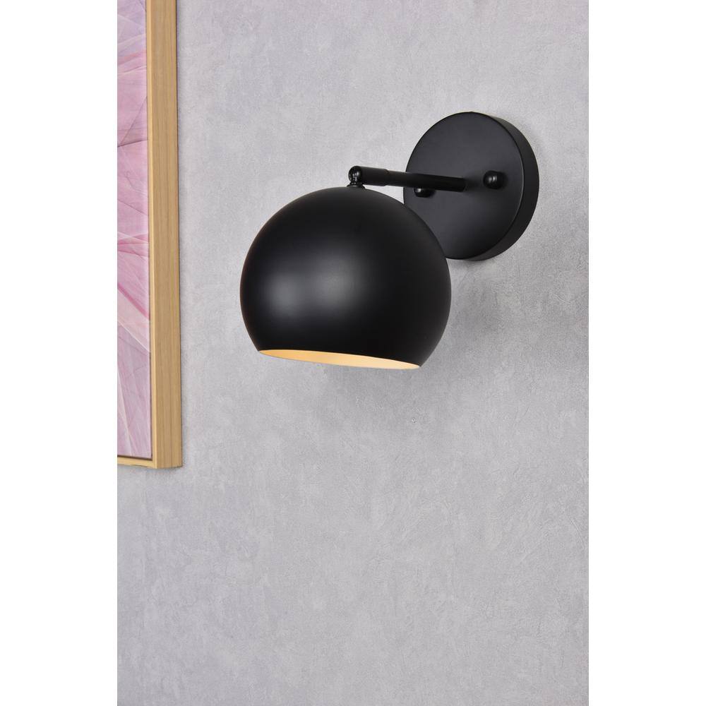 Angle. Living District - Othello 1 light black wall sconce - Black.