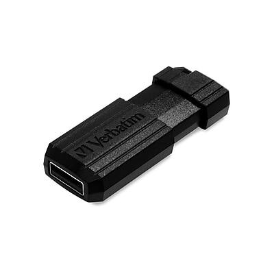 Alt View 5. Verbatim - Verbatim PinStripe 64GB USB 2.0 Type A Flash Drive, Black, 10/Pack (70901) - Black.
