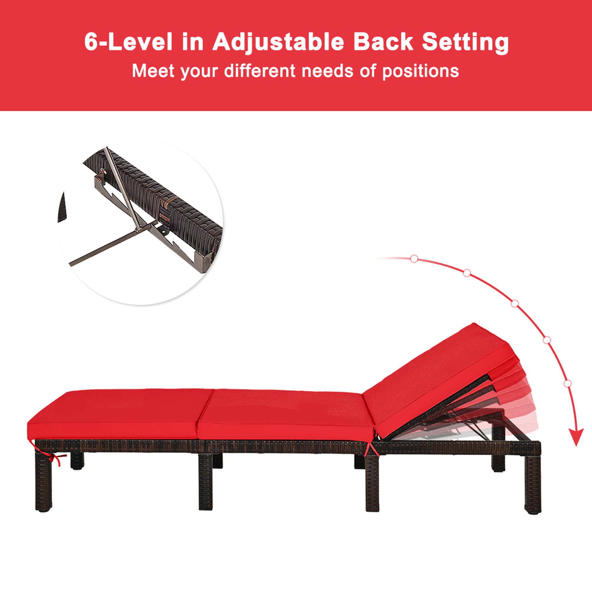 6-Level in Adjustable Back Setting
Meet your different needs of positions
