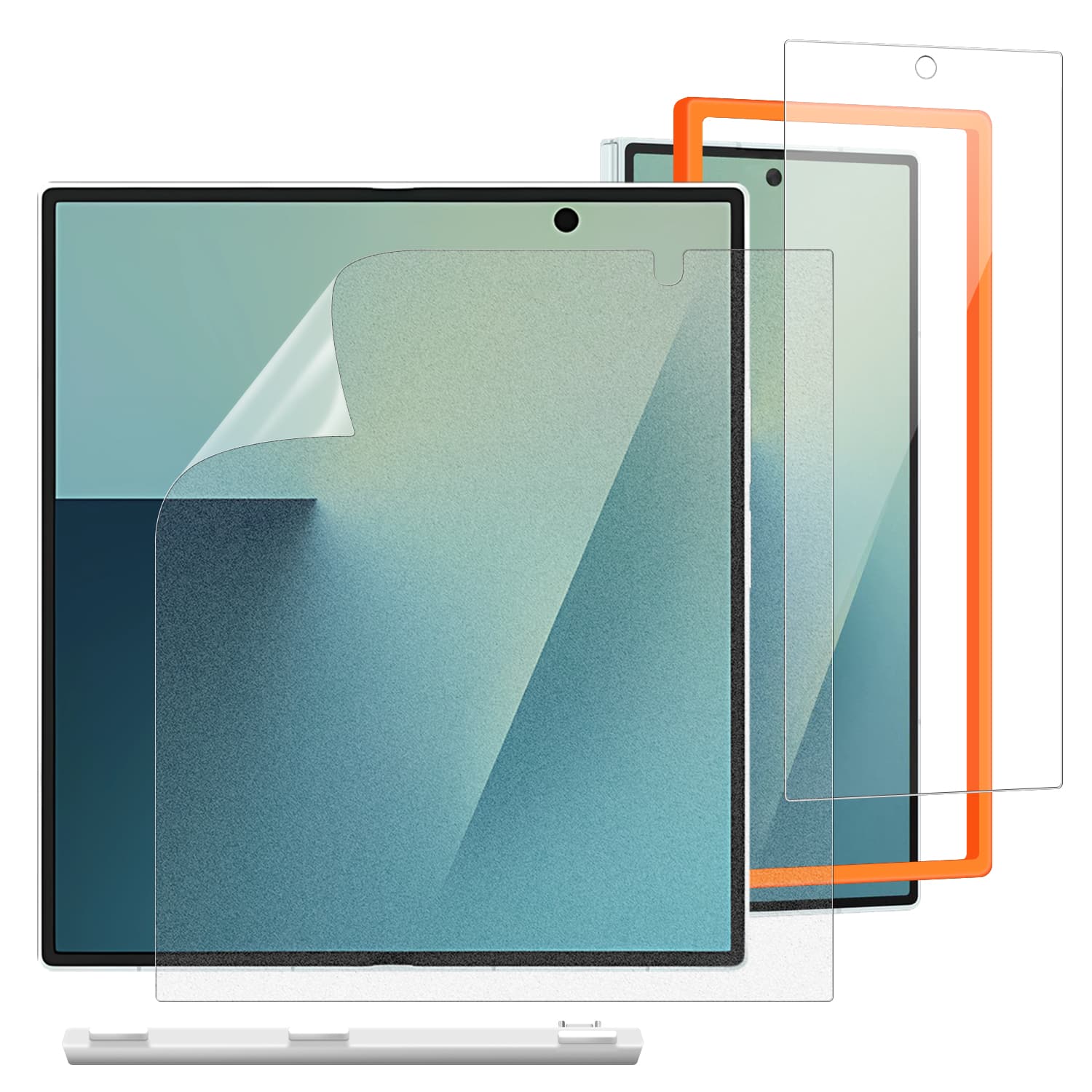 Front. SaharaCase - Full Body Screen Protector with Alignment Tool for Samsung Galaxy Z Fold7 - Clear - Clear.