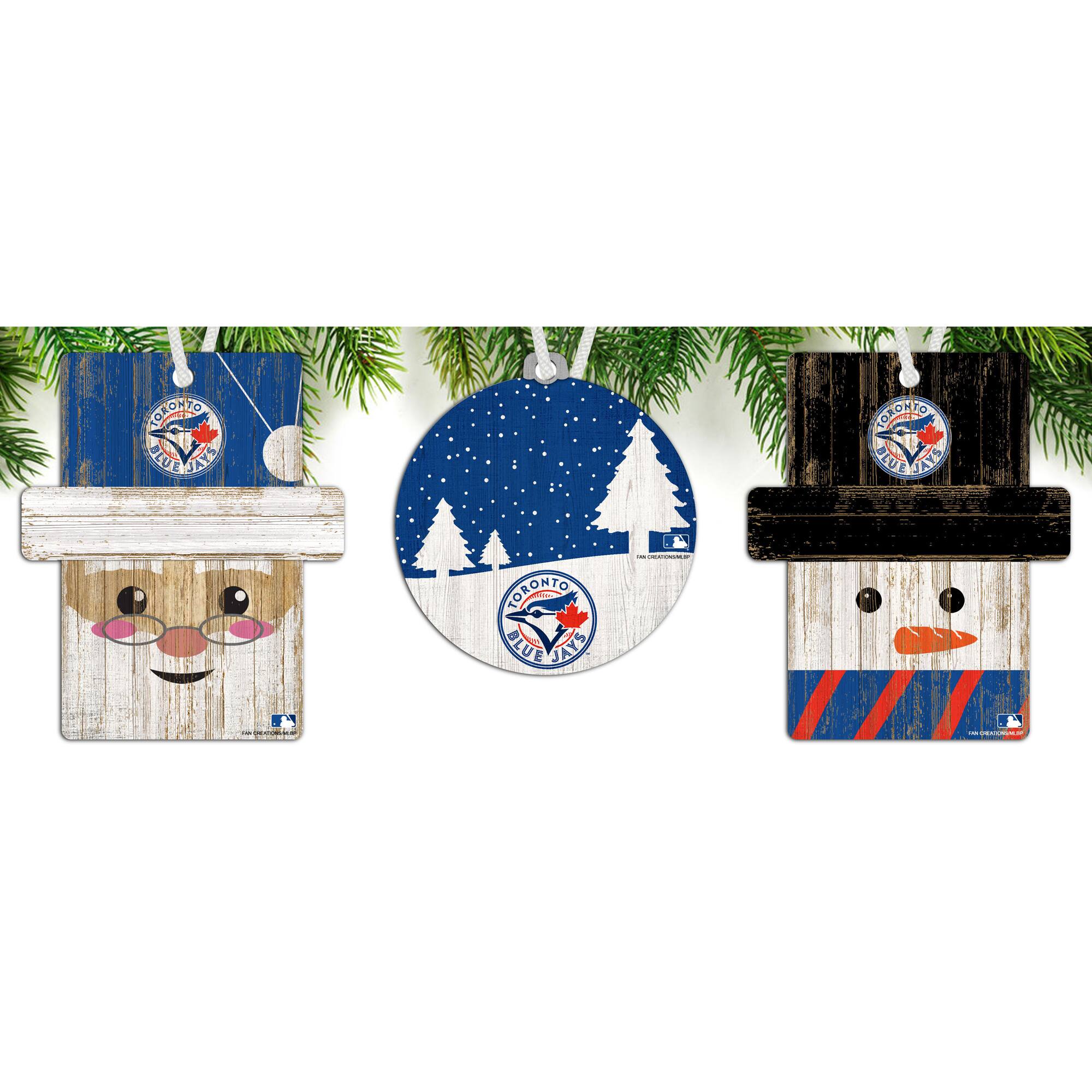 Fan Creations - Toronto Blue Jays 3-Pack Ornament Set - Multicolor