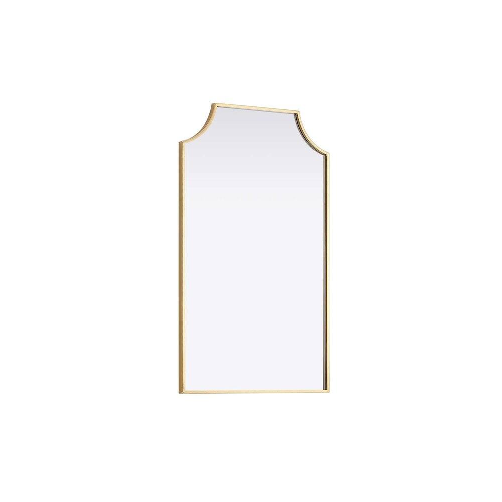 Alt View 1. Elegant Kitchen and Bath - Notched Metal Mirror 22x36 inch in Brass - Brass.