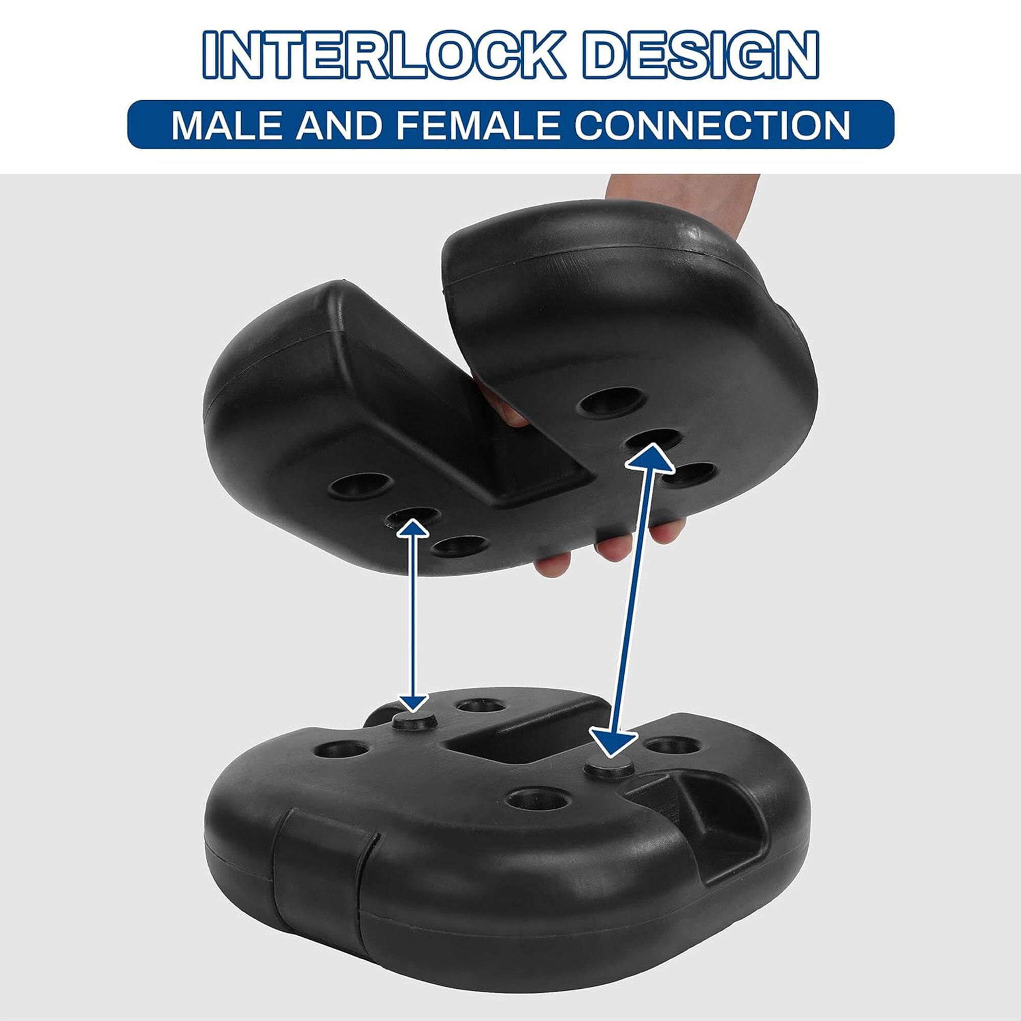 INTERLOCK DESIGN  
MALE AND FEMALE CONNECTION
