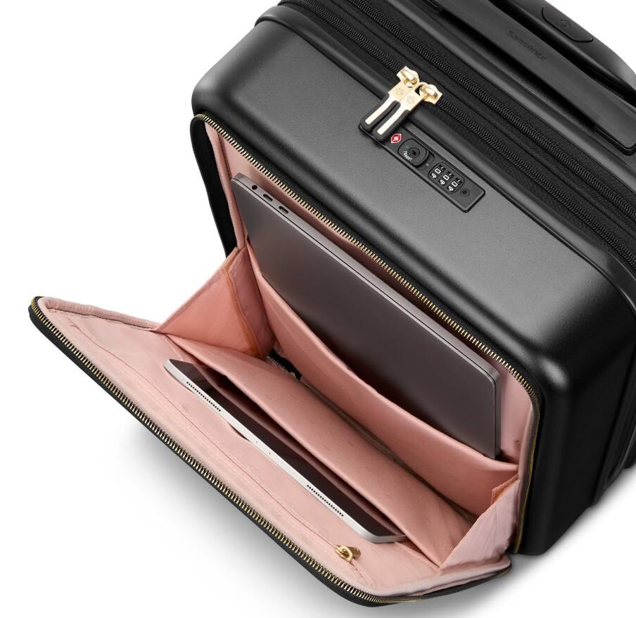 Left. Samsonite - Samsonite Mobile Solution 2 Expandable Carry-On Spinner - BLACK.