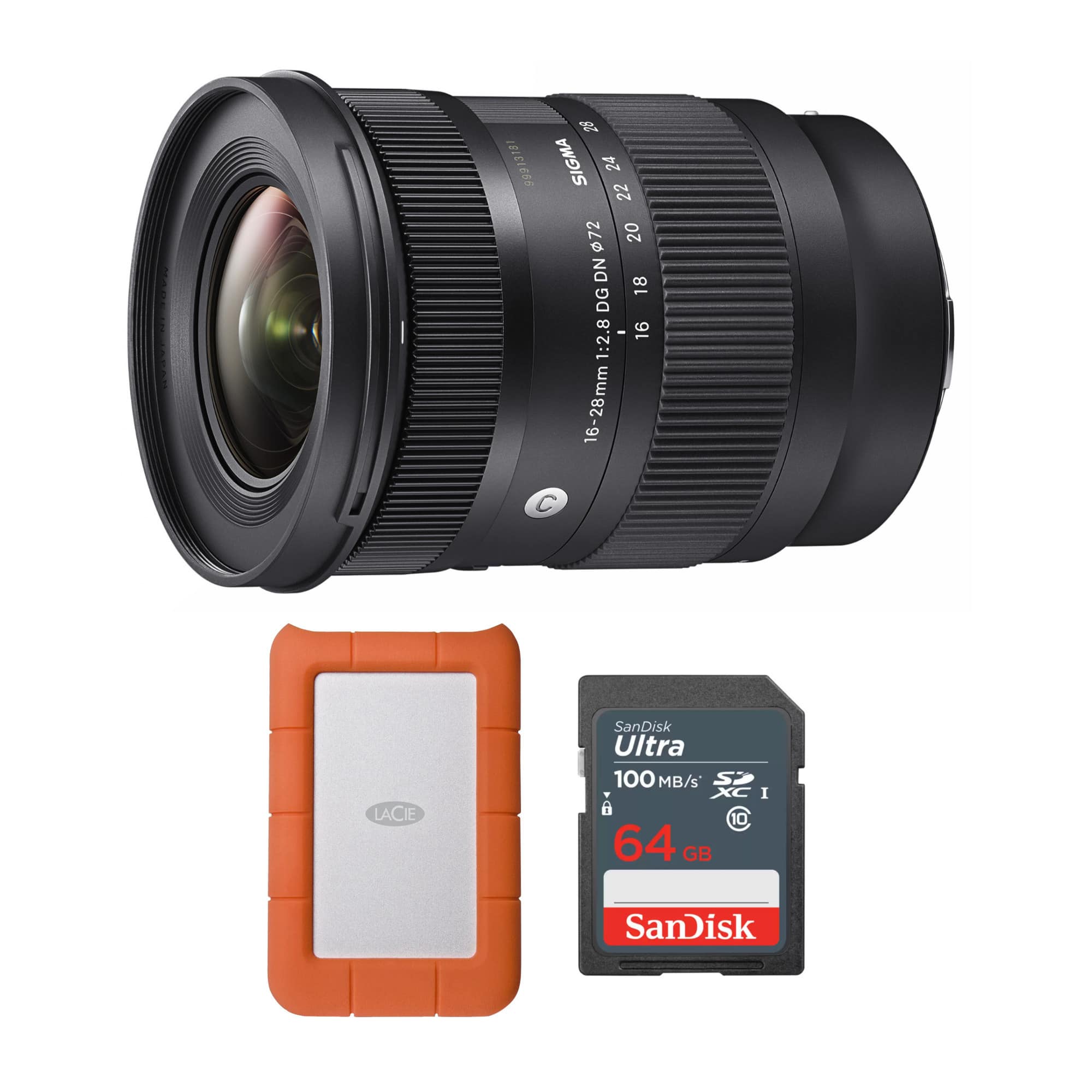 Sigma 16 28mm F2.8 DG DN Lens for L Mount with Hard Drive