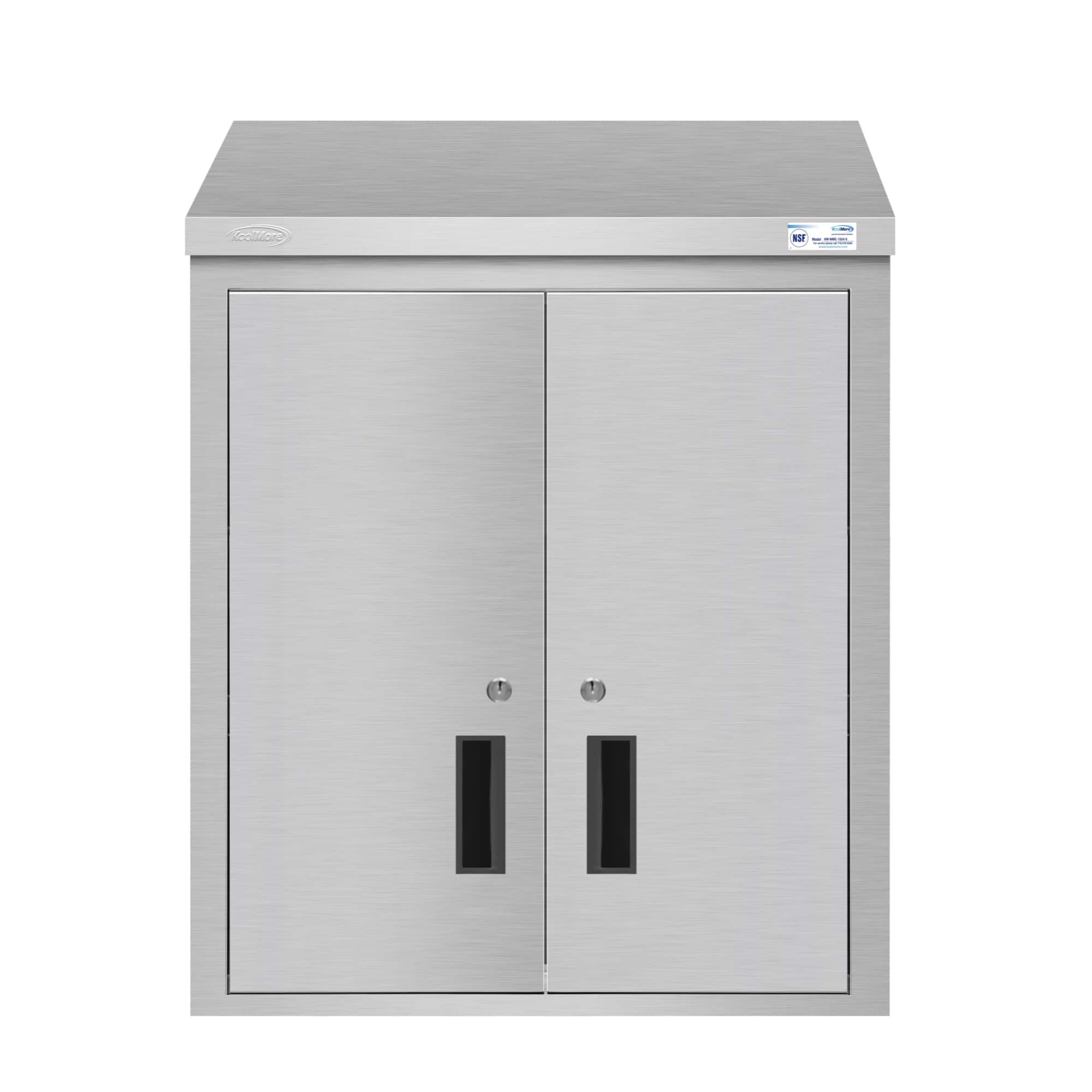 Koolmore - 24 in. Kitchen Wall Cabinet with Hinged Doors and 2 shelves in Stainless-Steel (KM-WMC-1524-S) - Stainless Steel