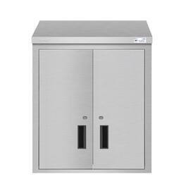 Koolmore - 24 in. Kitchen Wall Cabinet with Hinged Doors and 2 shelves in Stainless-Steel (KM-WMC-1524-S) - Stainless Steel
