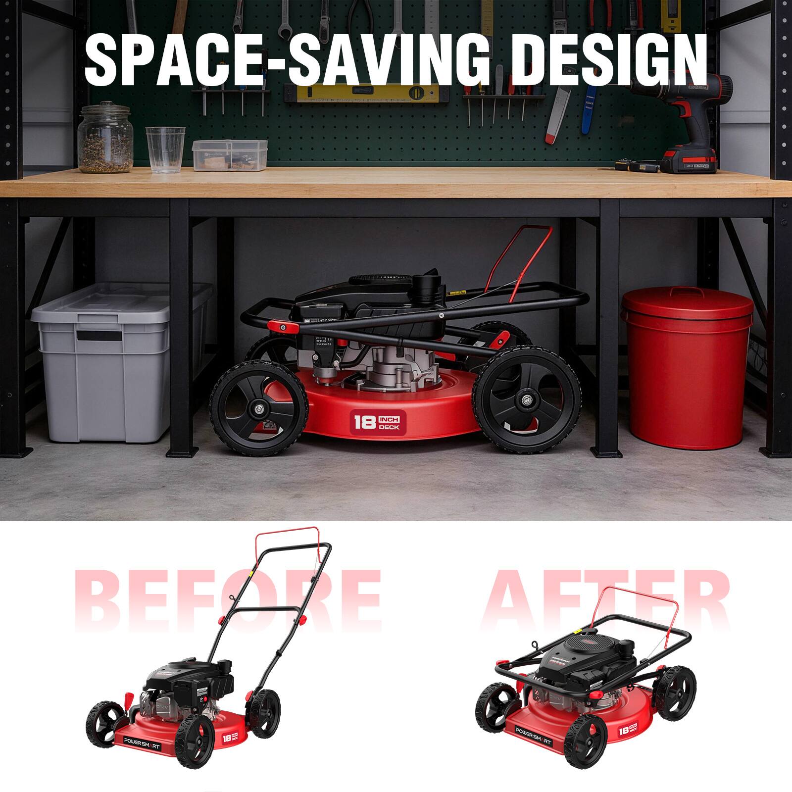SPACE-SAVING DESIGN

BEFORE | AFTER