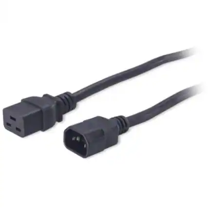 Front. APC - APC NetShelter Power Cord, IEC C19 to C14, 2.0m - 230 V AC - Black - 6.50 ft Cord Length - IEC 60320 C14 - 1 Each - Black.