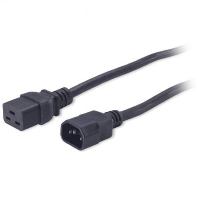 Front. APC - APC NetShelter Power Cord, IEC C19 to C14, 2.0m - 230 V AC - Black - 6.50 ft Cord Length - IEC 60320 C14 - 1 Each - Black.