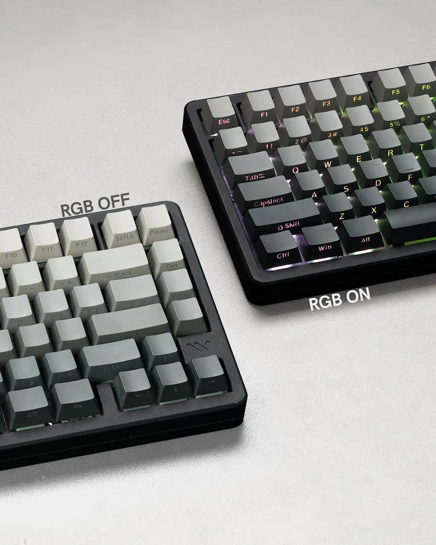 Womier Gradient Double Shot PBT Keycaps,Shine Through Custom Keycap ...