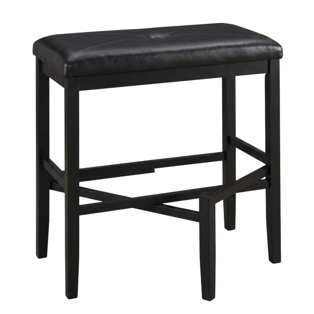Crosley Furniture - Upholstered Square Seat 2-Piece Bar Stool Set - 2 Stools - Black