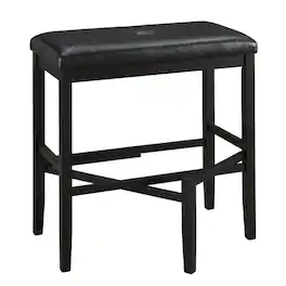 Crosley Furniture - Upholstered Square Seat 2-Piece Bar Stool Set - 2 Stools - Black