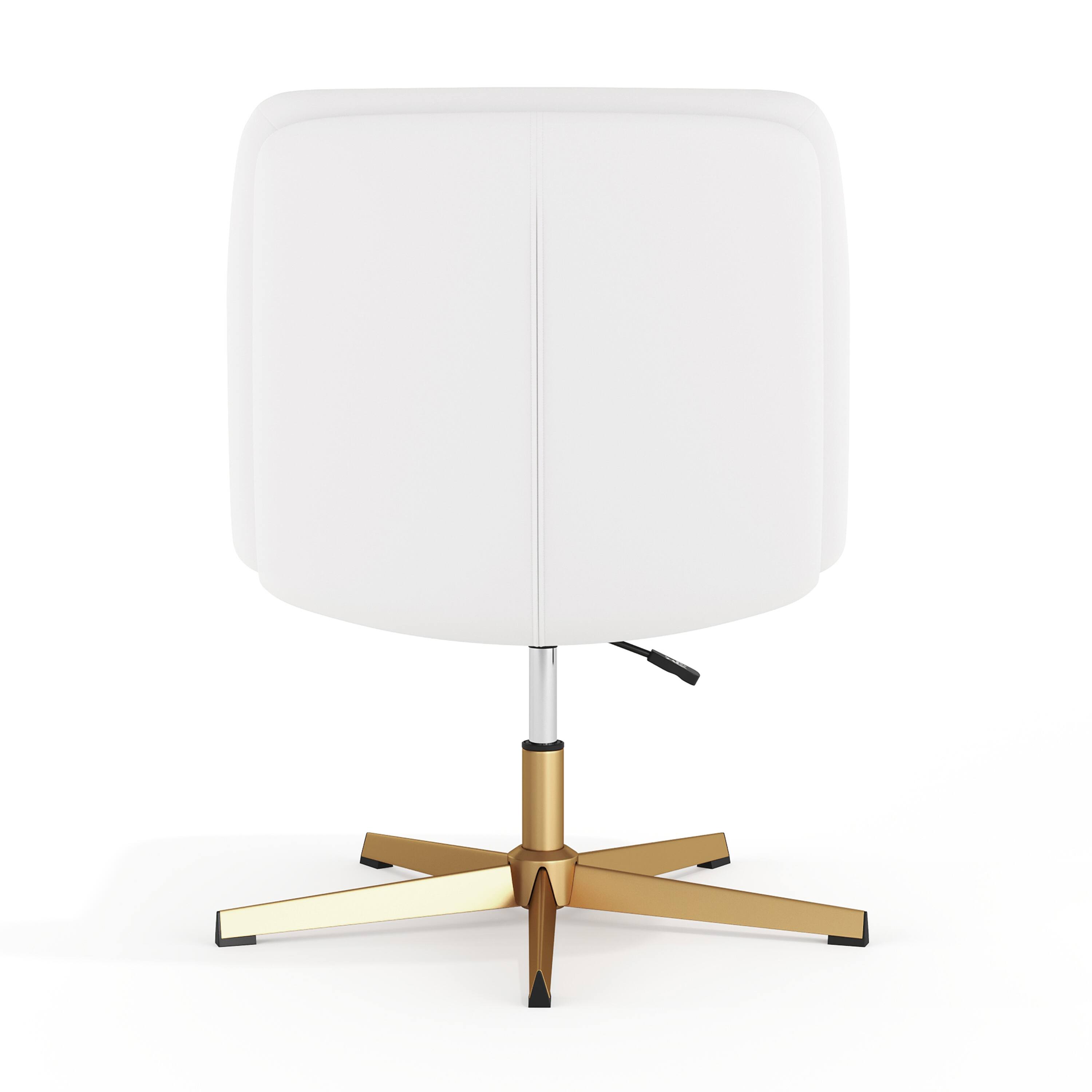 Back. Flash Furniture - Chloe Commercial Wide Mid-Back White Padded LeatherSoft Armless Stationary Task Office Chair with Adjustable Height, Swi - White.