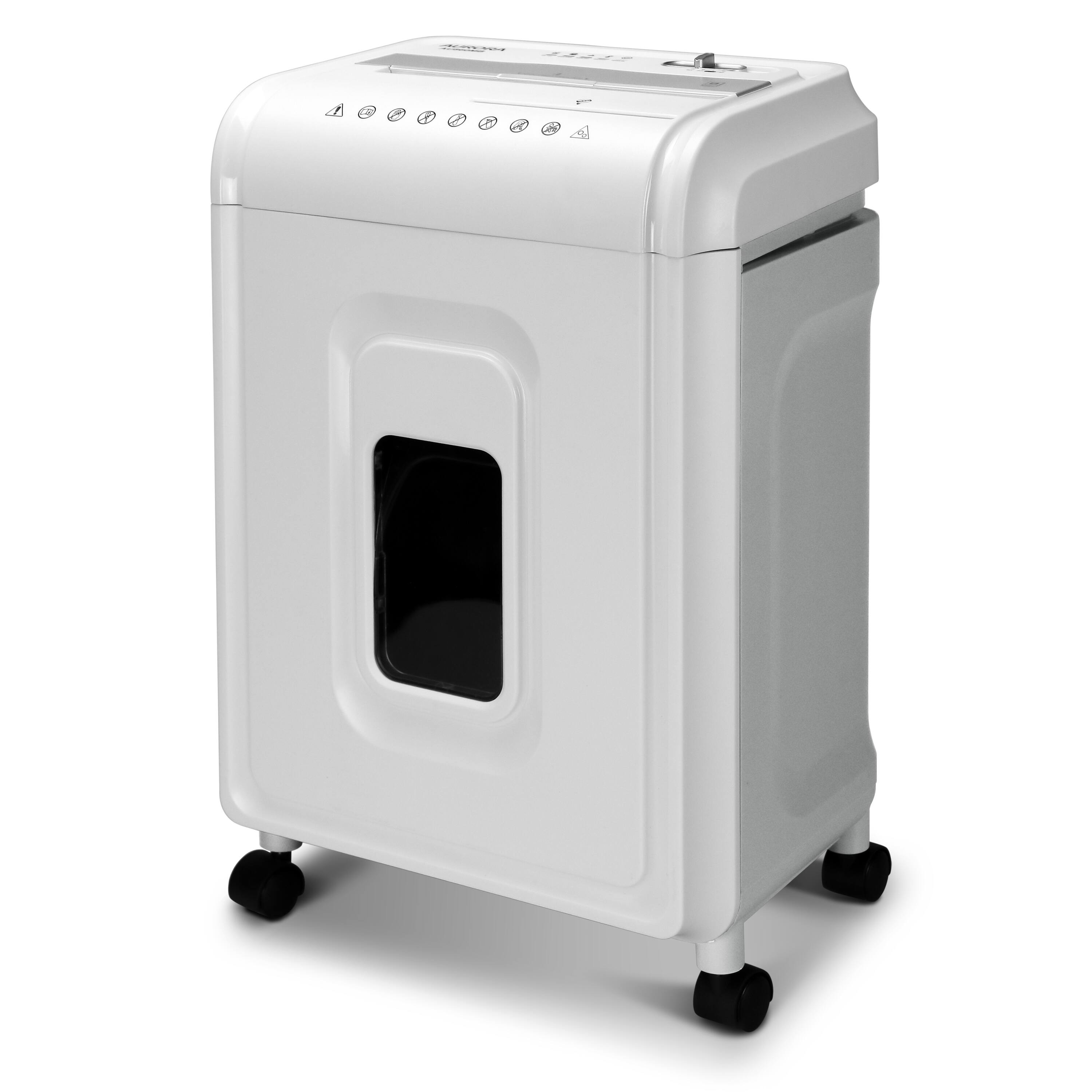 Angle. Aurora - Aurora AU860MB High-Security 8-Sheet Micro-Cut Paper, CD/DVD and Credit Card Shredder, White/Gray - White.