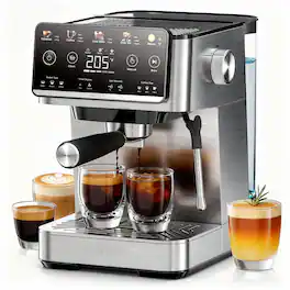 Ecozy - Brezanno Elite 4-in-1 Espresso, Coffee, and Cold Brew Machine, Cold & Hot Brew, Milk Frother - Stainless Steel
