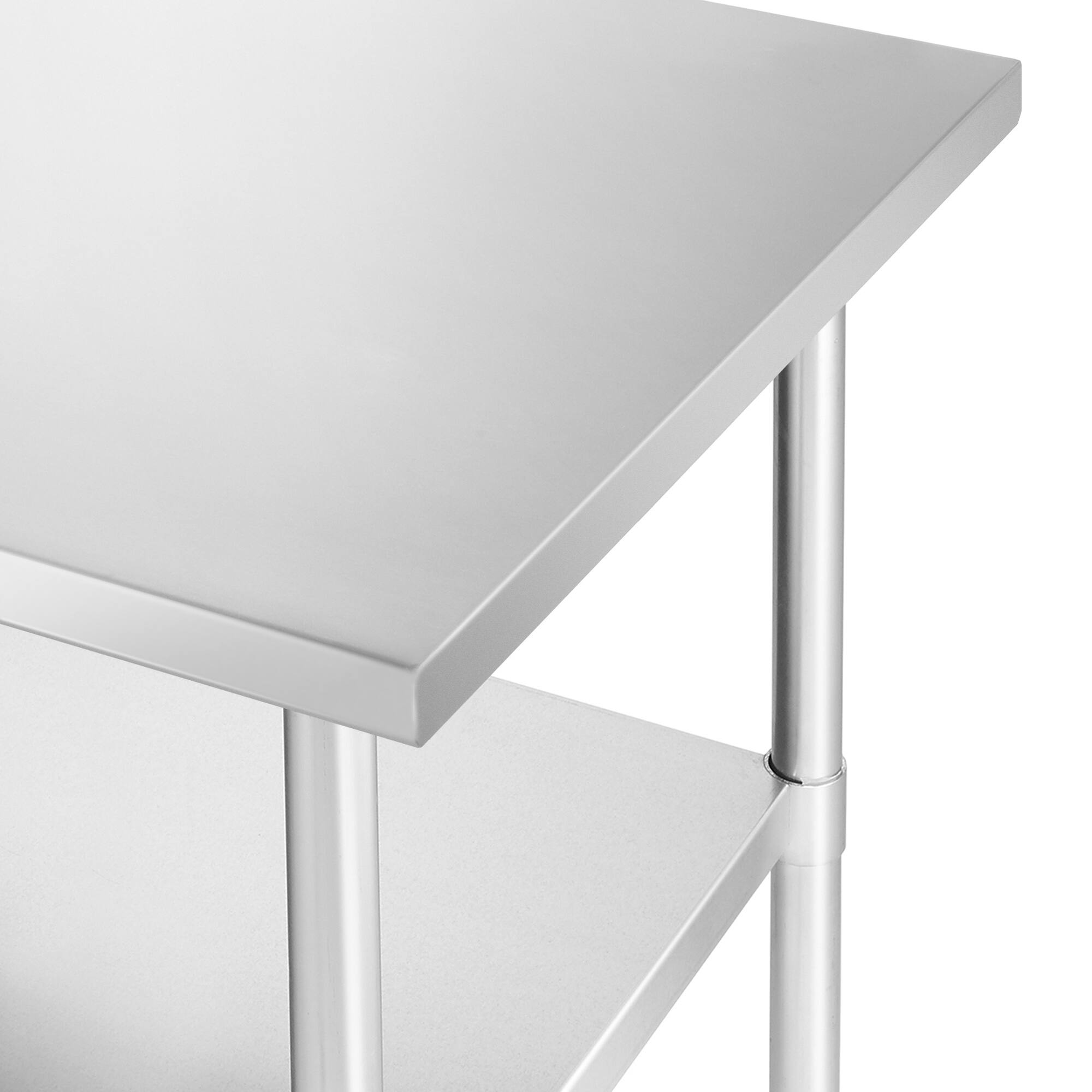 Alt View 2. KUTLER - NSF Commercial Stainless Steel Table for Kitchen Prep and Work - Silver.