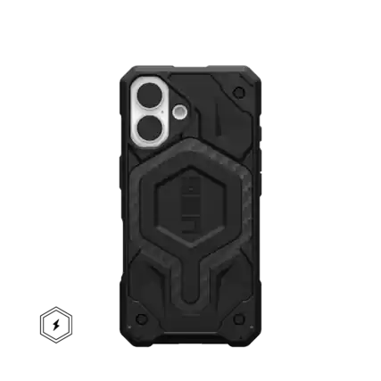 Front. UAG - Monarch Pro Series Case with Magsafe for Apple iPhone 16 - Carbon Fiber.