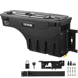VEVOR - Pickup Bed Tool Box, Secure Lid, Weather-Resistant ABS, Wheel Arch Storage 6.6 Gal/20 L with Combination Lock - Black