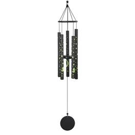 FC Design - 36" Long Cat on the Moon Glow In Dark Wind Chime Outdoor Patio or Garden Hanging Decoration - Multi-Color