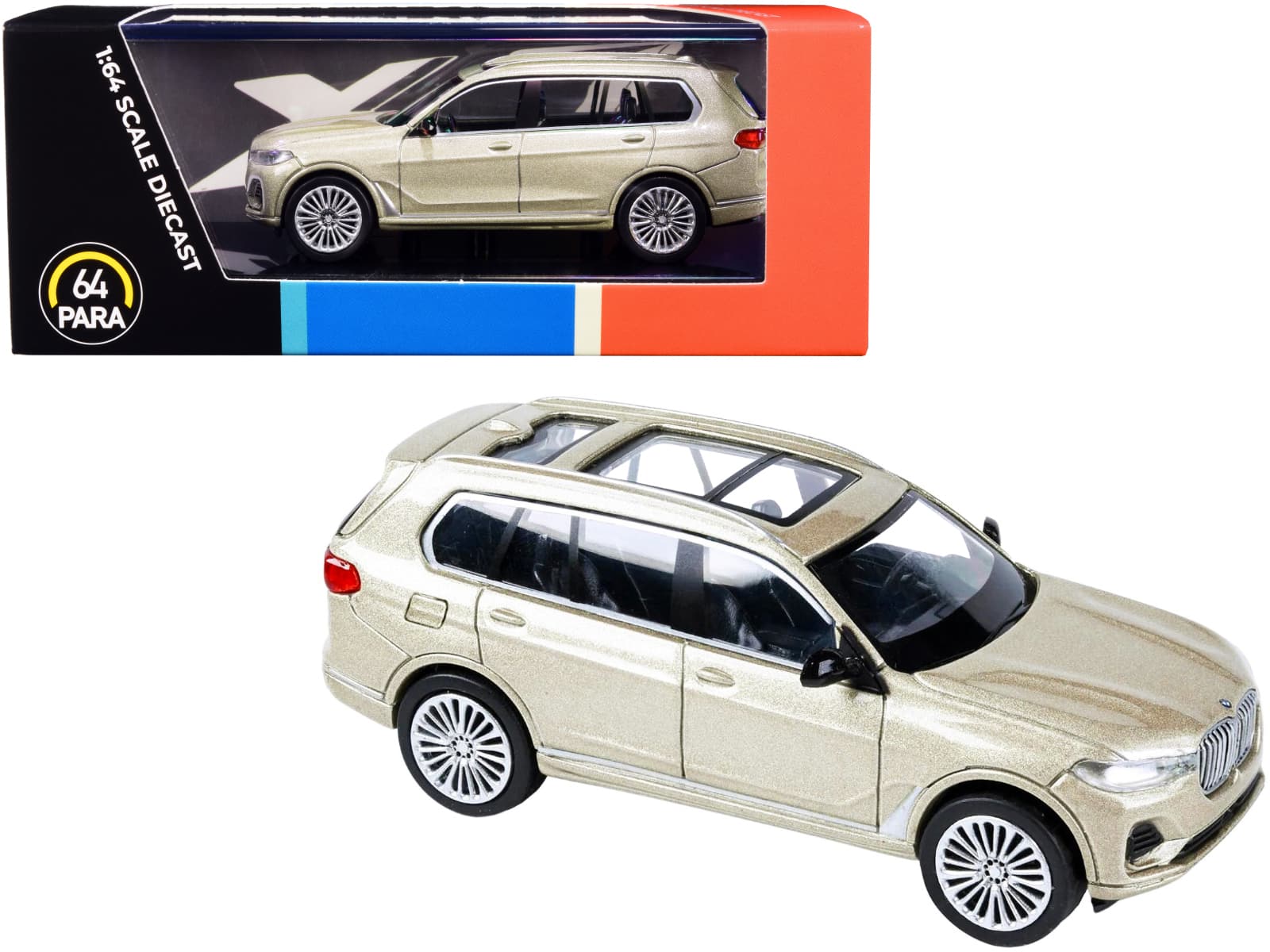 BMW X7 with Sunroof Sunstone Gold Metallic 1/64 Diecast Model Car by Paragon price history on PriceWatchPro