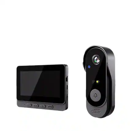 Front. Cluzine - Wireless Video Doorbell with Monitor, No WiFi Needed, Two-Way Audio, Waterproof for Home.