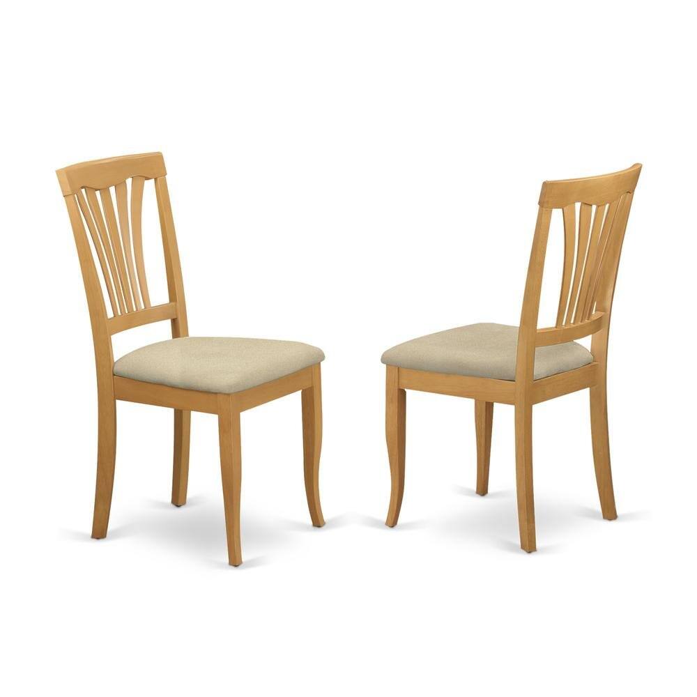 Angle. FurniFact - Elegant Wooden Dining Chairs with Cushioned Seat – Set of 2 - Oak.