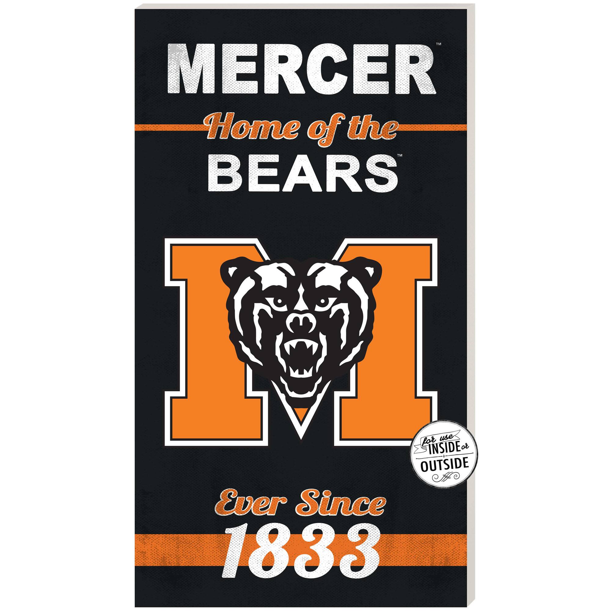 Mercer Bears 11" x 20" Indoor/Outdoor Home Of The Sign