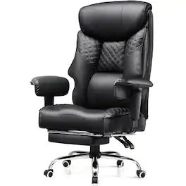 GTPlayer - 400 LBS Wide Ergonomic Gaming Chair with Deluxe Embossing Designed Big and Tall Office Chair - Black