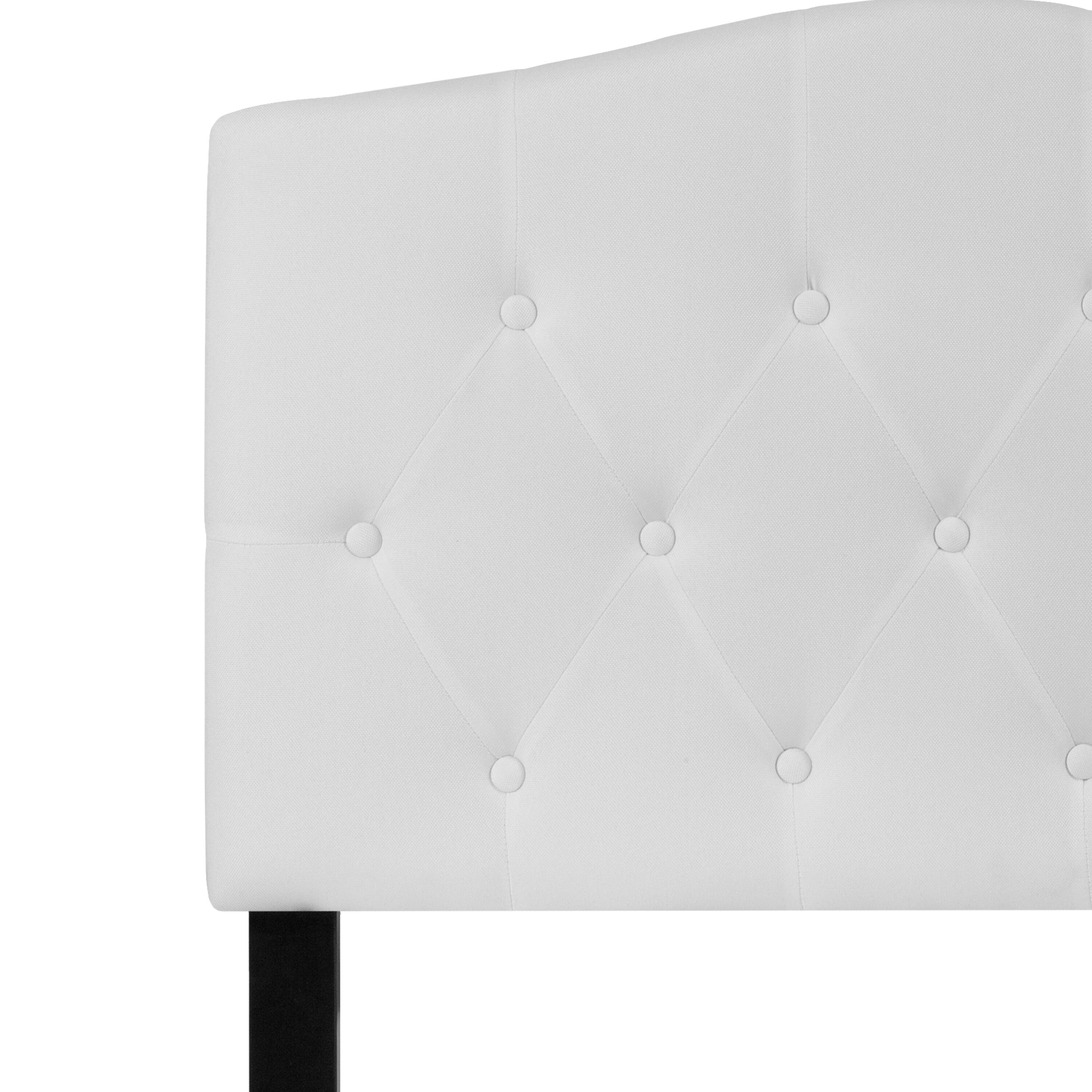 Alt View 7. Emma + Oliver - Arched Button Tufted Upholstered Headboard - White.
