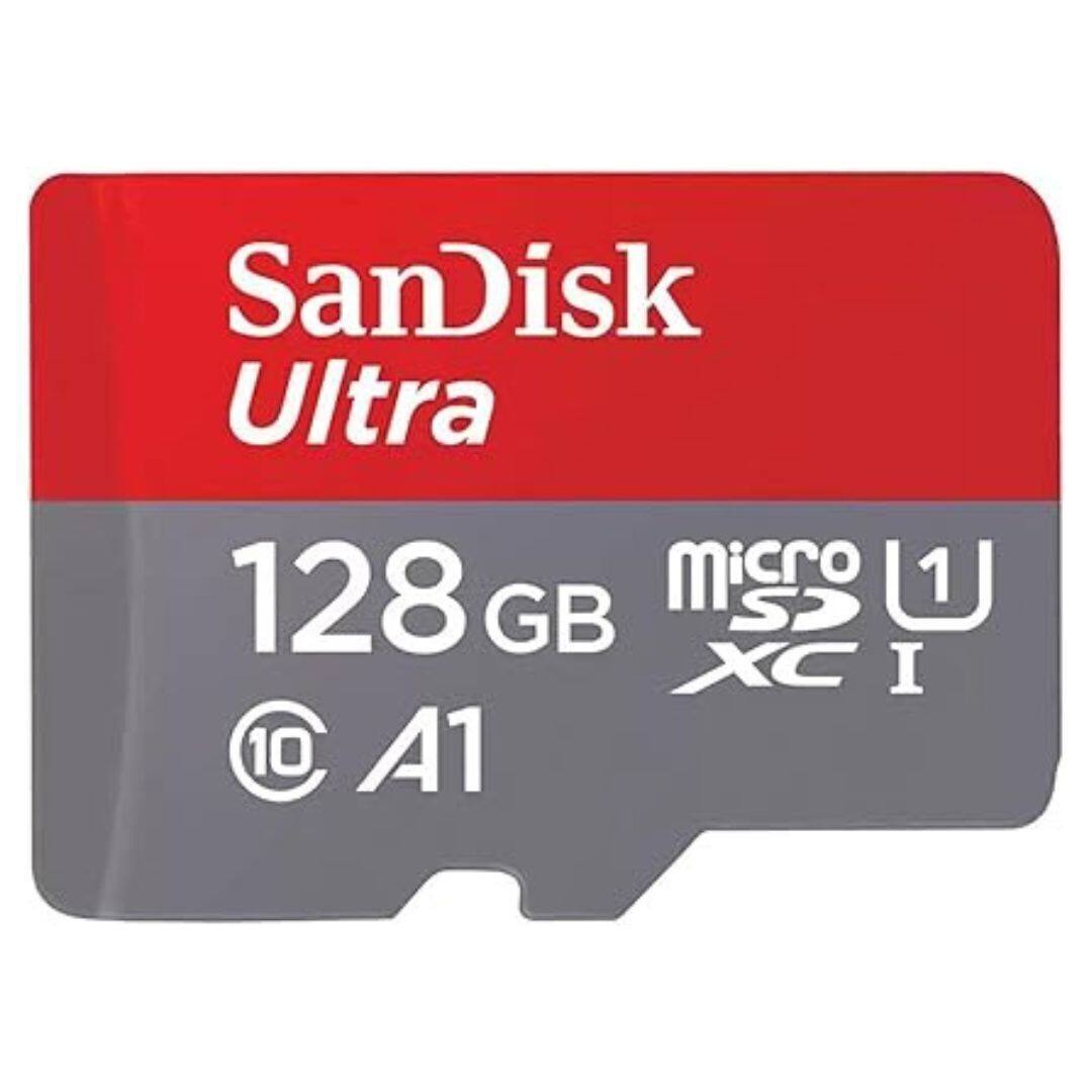 SanDisk - Ultra microSDHC Memory Card, 128GB, 140MB/s, C10, UHS, U1, A1, Card W/Adapter