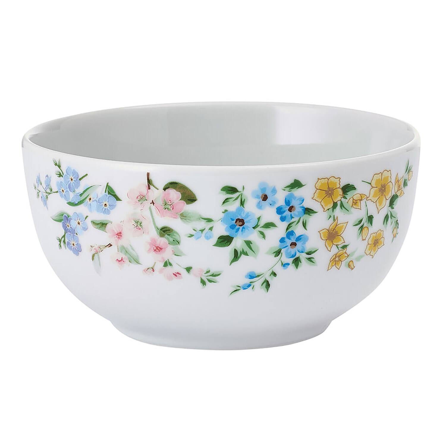 Alt View 1. Studio Nova - 12-Piece Porcelain Dinnerware Set Fiona Floral Pattern - White with Multi Colored Wild Flowers.