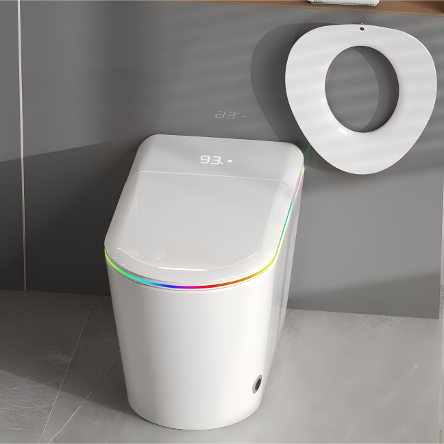 Front. Dyonery - Dyonery Smart Toilet - Women's Wash Function, Detachable Spray Rod, Built-in Filter, Foam Shield & Aroma Stick - White.