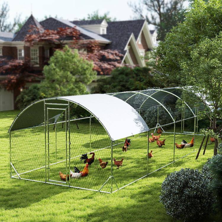 Alt View 2. PULUZ - Large Metal Chicken Coop with Waterproof and Anti-UV Cover for Yard, Outdoor, Duck, Rabbit.