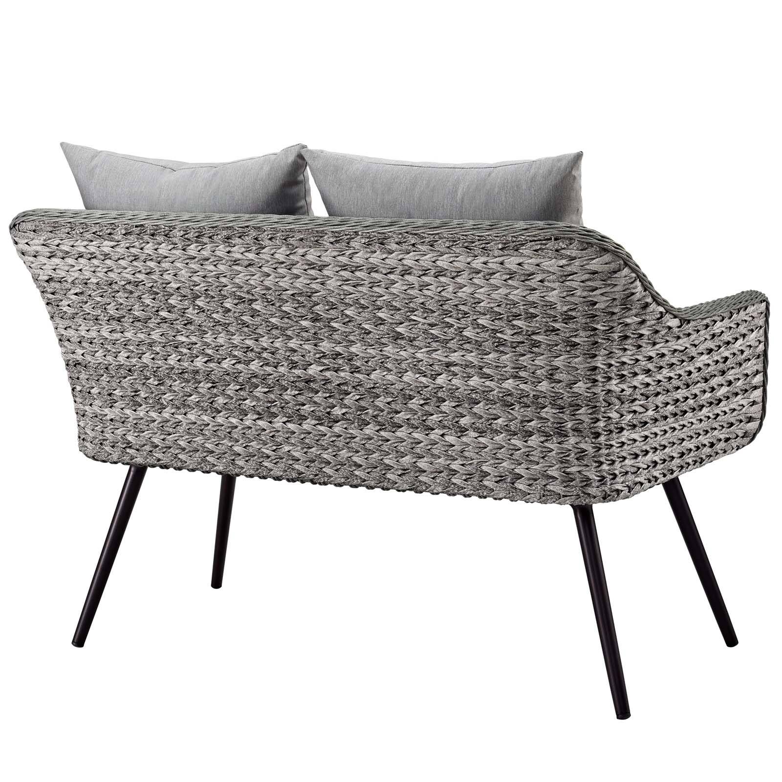 Back. Modway - Endeavor Outdoor Patio Wicker Rattan Loveseat by Modway - Gray Gray.