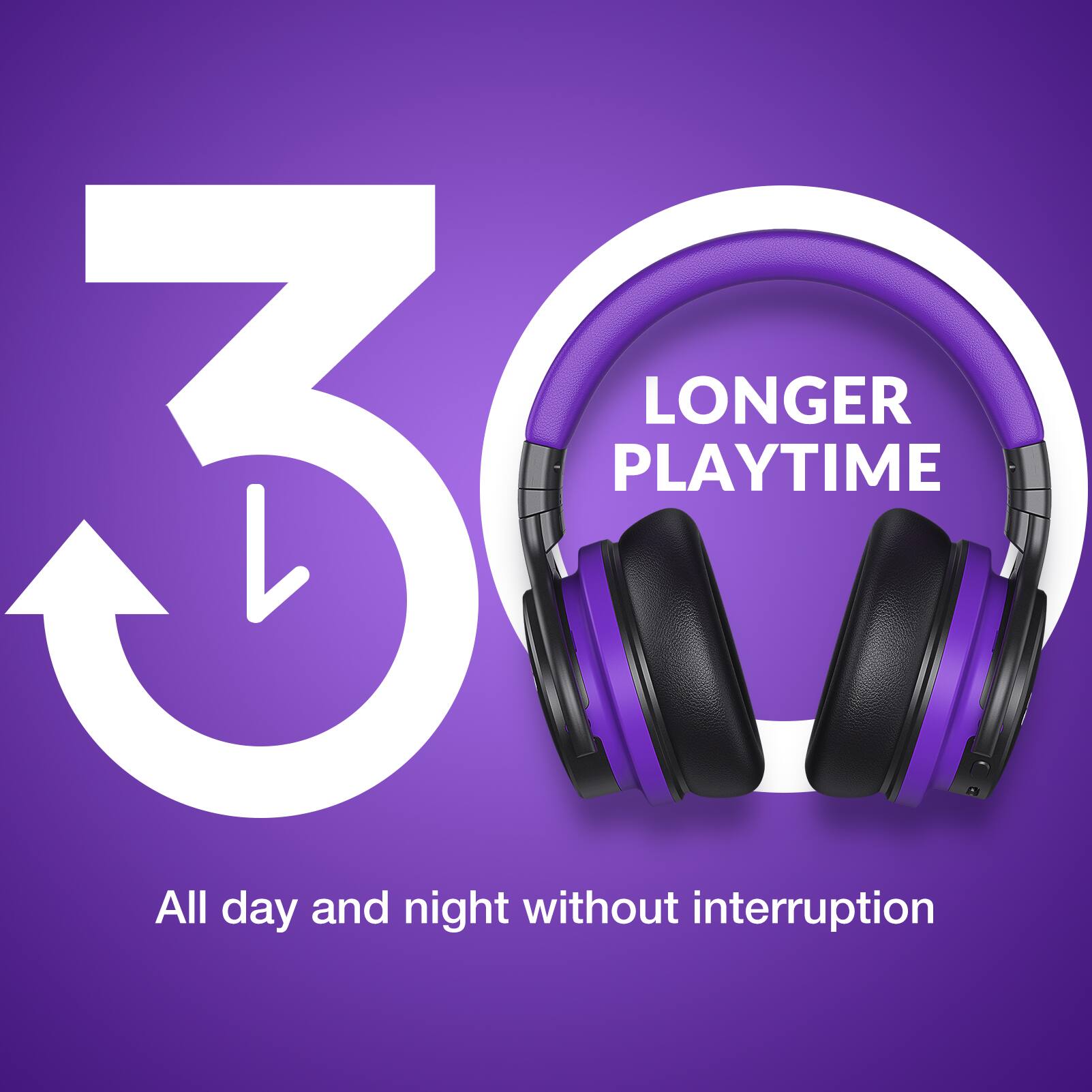 3  
LONGER PLAYTIME  
All day and night without interruption