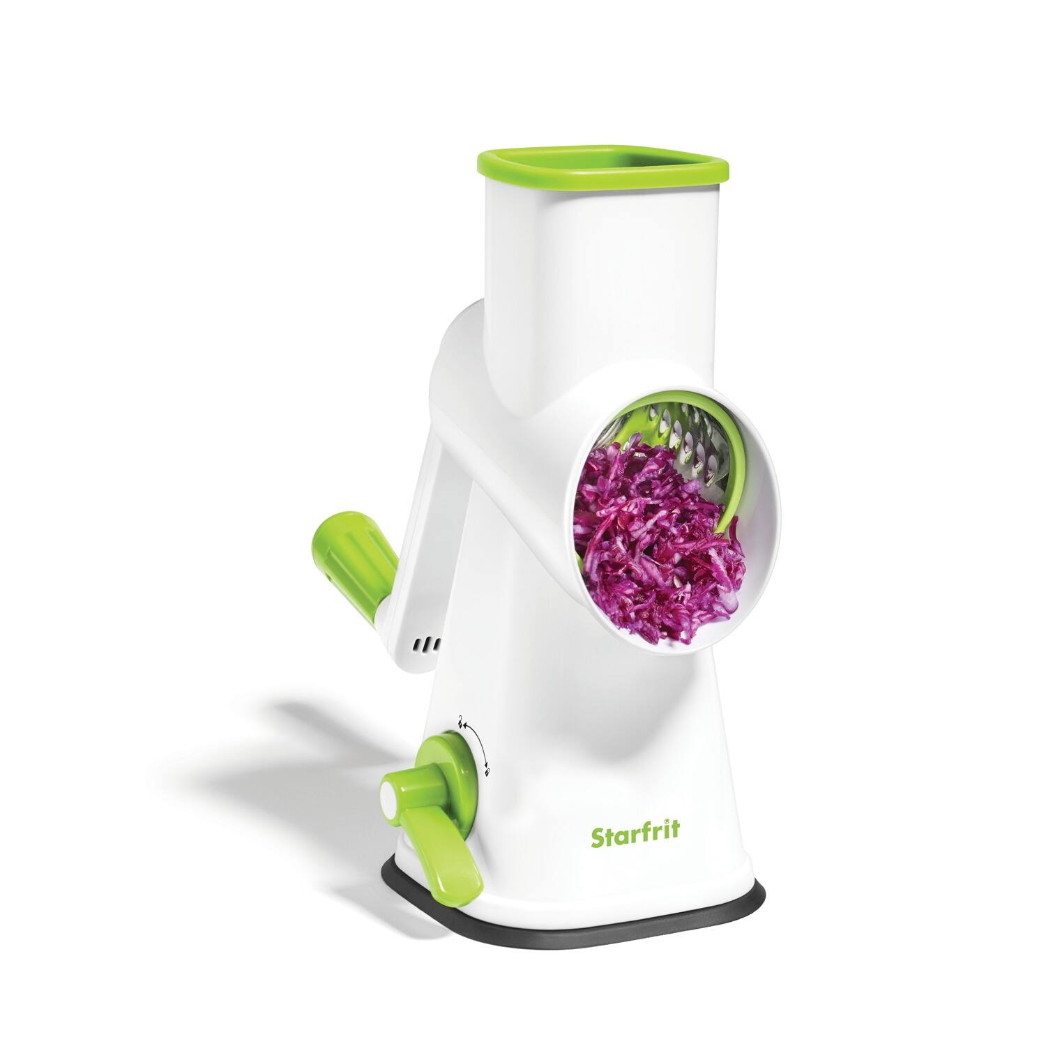 Angle. Starfrit - Starfrit 092930-003-0000 Drum Grater With 3 Barrels - white.