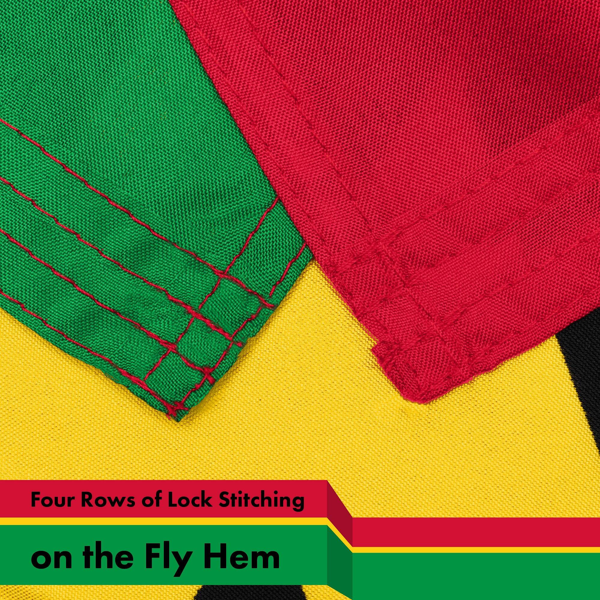 Four Rows of Lock Stitching on the Fly Hem